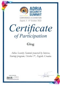 Glog - Adria Security Summit Certificate