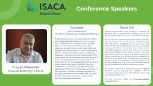 Glog.AI Founder & CEO Dragan Pleskonjic - ISACA Conference Speaker 2025